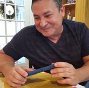 Guam Governor Eddie Baza Calvo talking to President Trump on speaker phone last Friday
