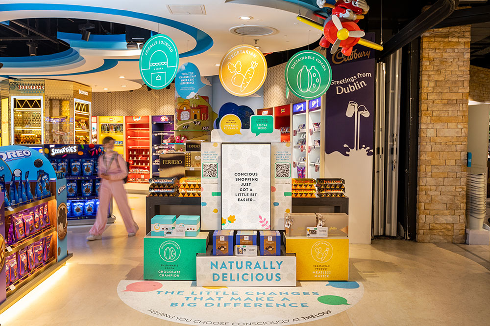 The-Loop,-Dublin---LCBD---in-store-display-1-(confectionary) – TRBusiness Examples of clear, simple messaging from ARI in its Little Changes, Big Difference global campaign at Dublin Airport. – TRBusiness