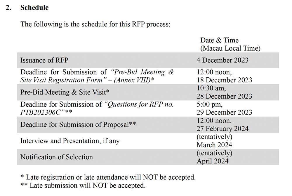 Macau-Airport-RFP-schedule-December-2023 – TRBusiness – TRBusiness