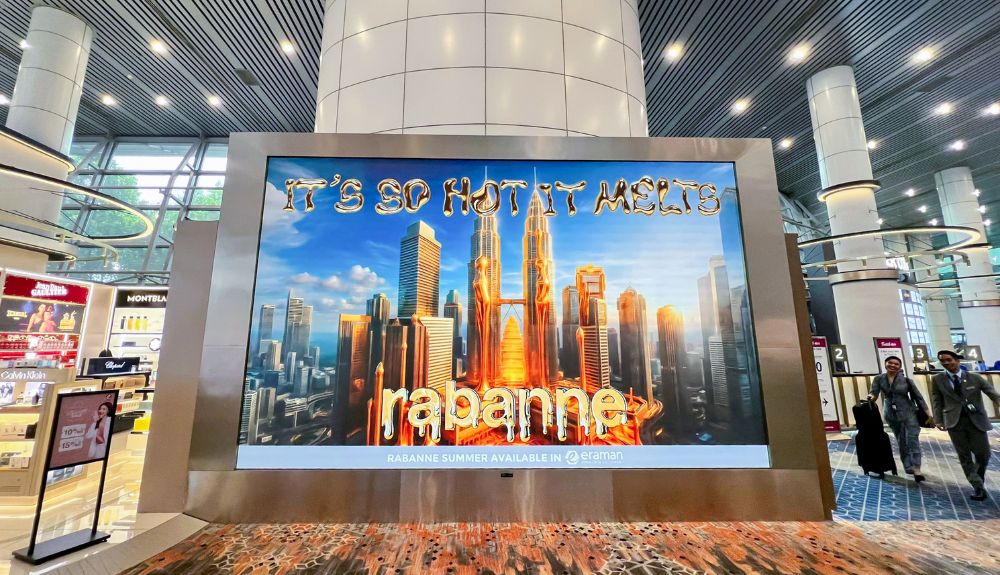 Puig KLIA pop-up melting screen – TRBusiness Puig KLIA activation sense of place melting towers